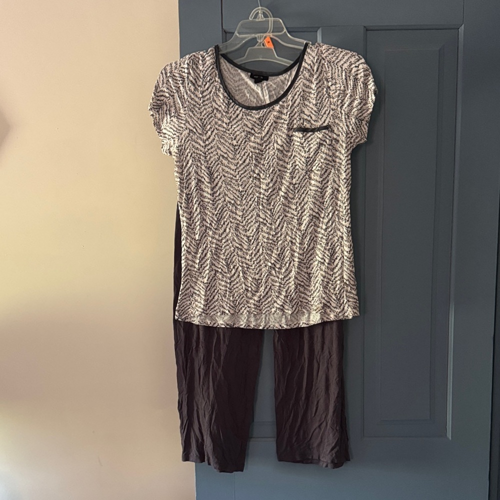 Women's Black and White Sleepwear Set
